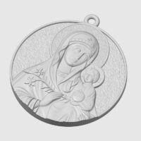 Mother Mary with Jesus Christ Pendant 2.5cm