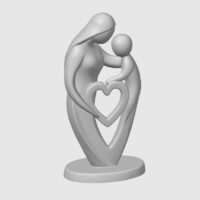 Mother's Day Mom With Her Son Heart Sculpture