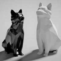 Poly Cat Sculpture